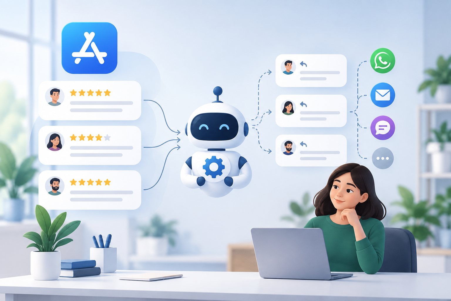 Illustration for How to Automate Apple App Store Review Replies with an Omnichannel Platform