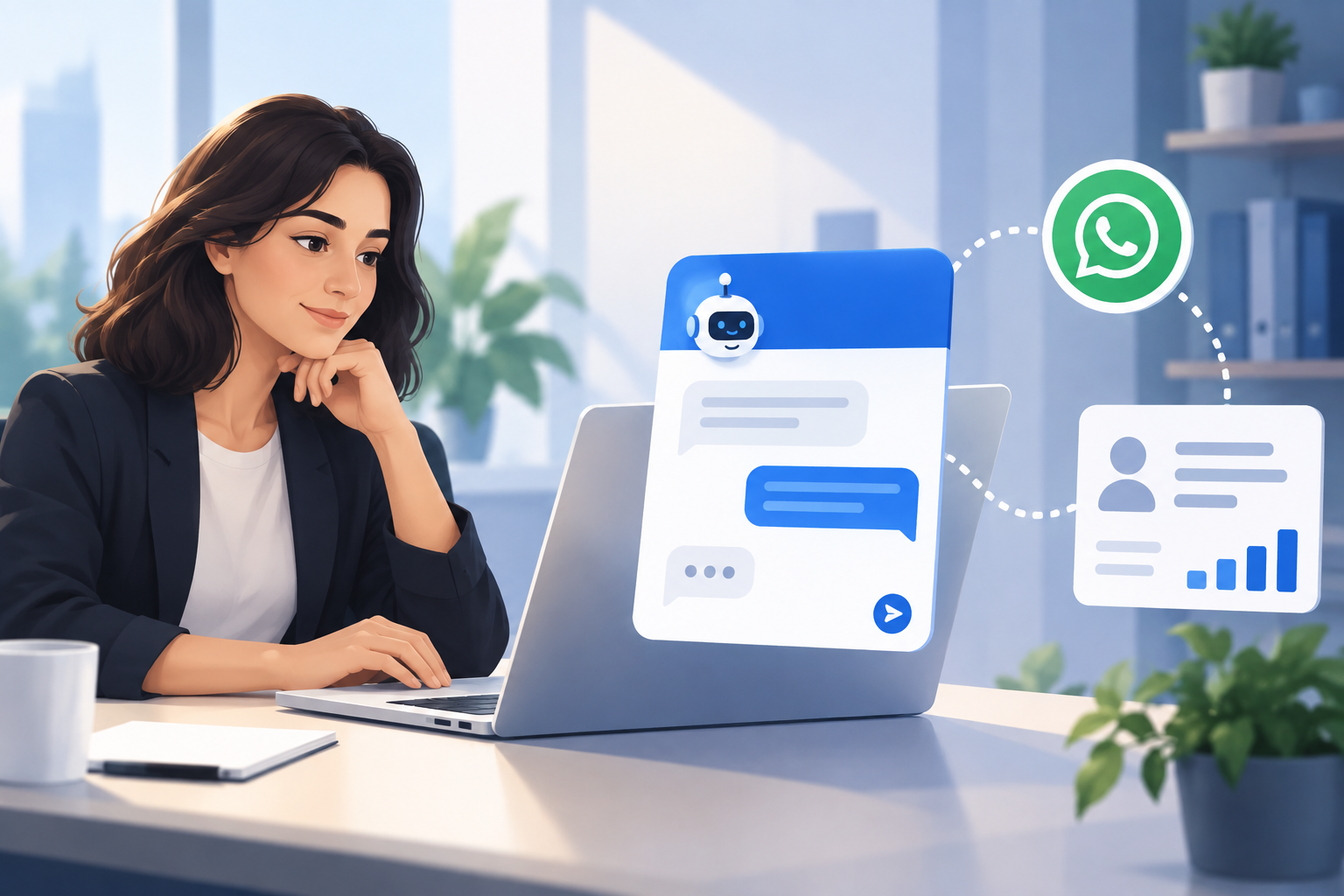 Illustration for Website Live Chat Widget: How to Add 24/7 AI Chat That Syncs With WhatsApp and Your CRM